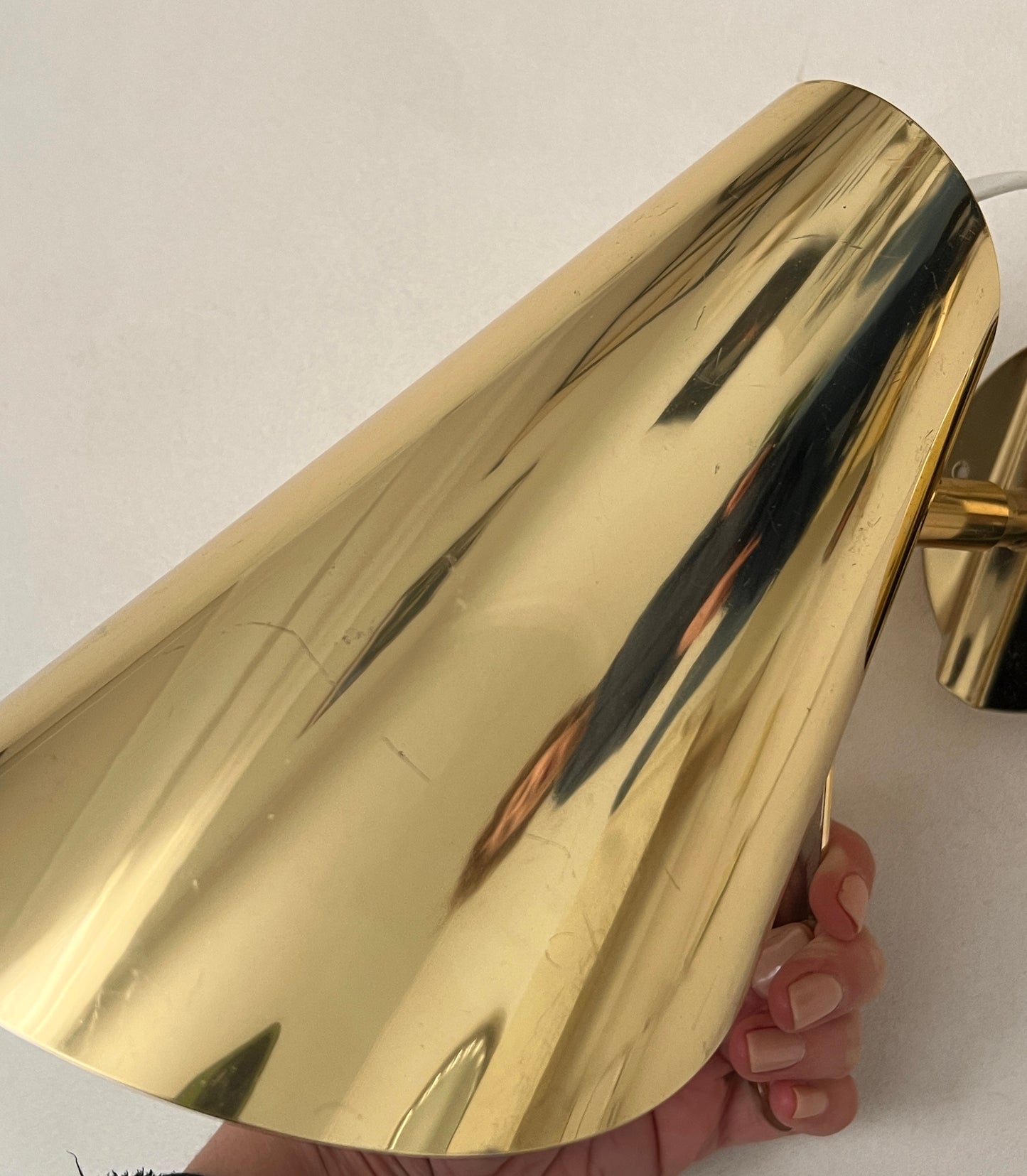 Pair of Brass Cone Sconces by Hans Agne Jakobsson, Sweden