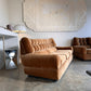 Vintage Tufted Caramel Velvet Sofa