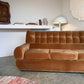 Vintage Tufted Caramel Velvet Sofa