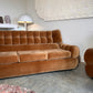 Vintage Tufted Caramel Velvet Sofa