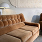 Vintage Tufted Caramel Velvet Sofa