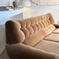 Vintage Tufted Caramel Velvet Sofa