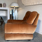 Vintage Tufted Caramel Velvet Armchair