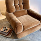 Vintage Tufted Caramel Velvet Armchair