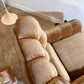 Vintage Tufted Caramel Velvet Sofa