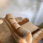 Vintage Tufted Caramel Velvet Armchair