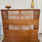 1960s Bamboo & Wicker Dry Bar – In the Style of Tito Agnoli