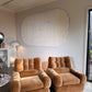 Vintage Tufted Caramel Velvet Armchair