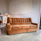 Vintage Tufted Caramel Velvet Sofa