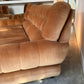 Vintage Tufted Caramel Velvet Sofa