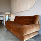 Vintage Tufted Caramel Velvet Sofa