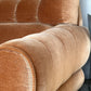 Vintage Tufted Caramel Velvet Armchair