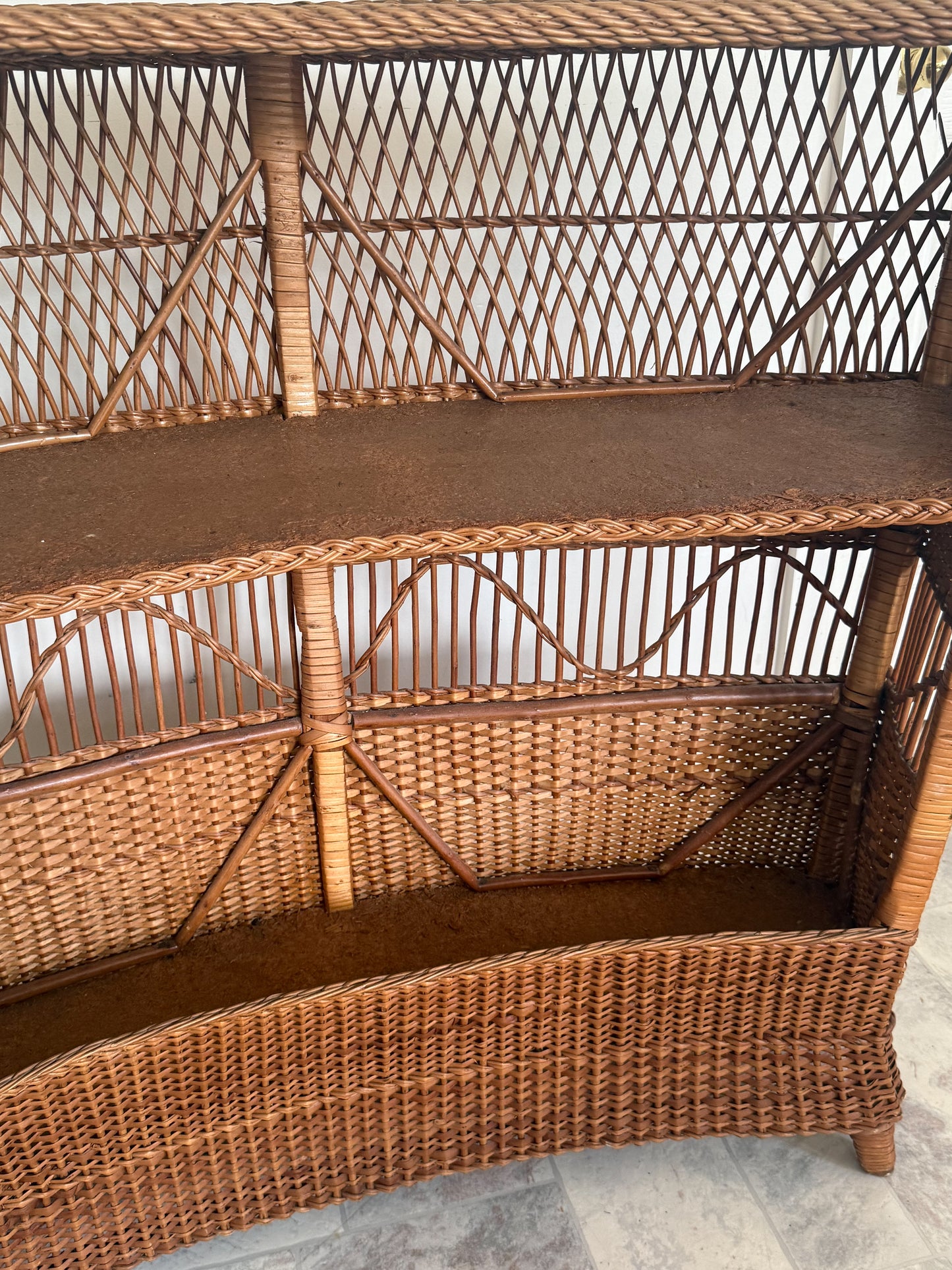 1960s Bamboo & Wicker Dry Bar – In the Style of Tito Agnoli