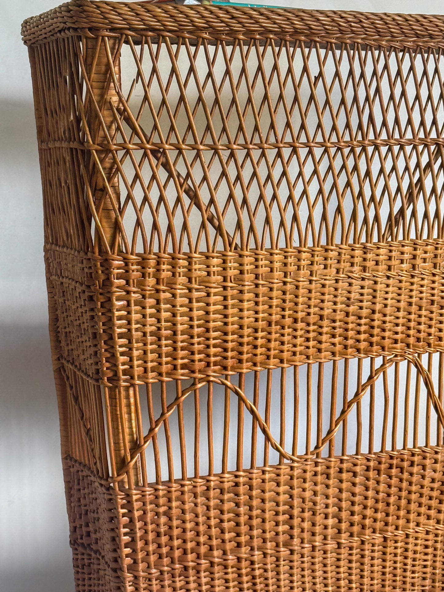 1960s Bamboo & Wicker Dry Bar – In the Style of Tito Agnoli