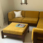Mustard Velvet Modular Sofa & Ottoman Set
