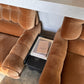 Vintage Tufted Caramel Velvet Armchair