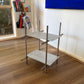 Sculptural Polished Steel Two-Tier Side Table
