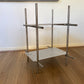 Sculptural Polished Steel Two-Tier Side Table
