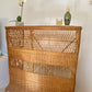 1960s Bamboo & Wicker Dry Bar – In the Style of Tito Agnoli