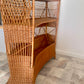 1960s Bamboo & Wicker Dry Bar – In the Style of Tito Agnoli