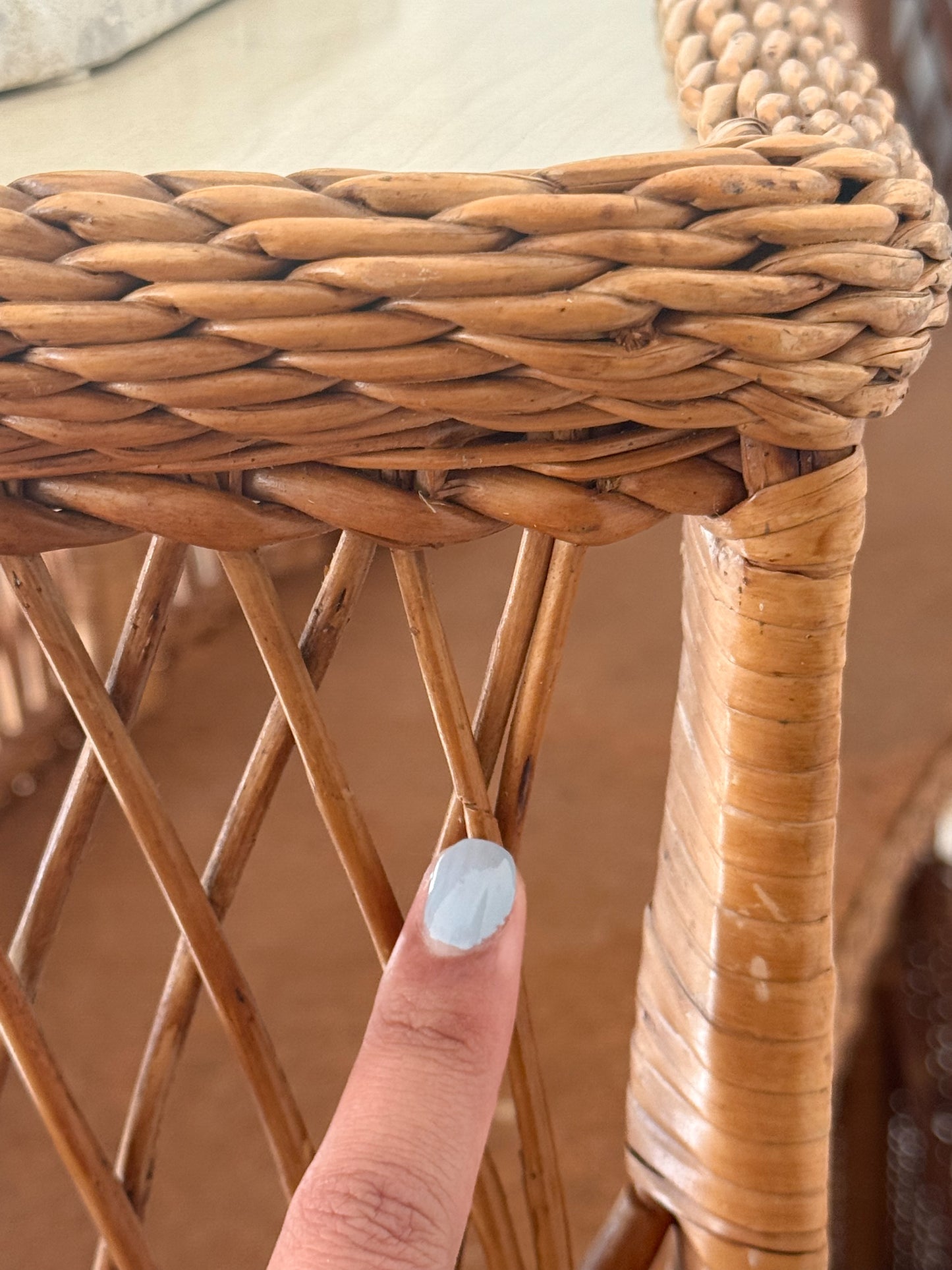 1960s Bamboo & Wicker Dry Bar – In the Style of Tito Agnoli