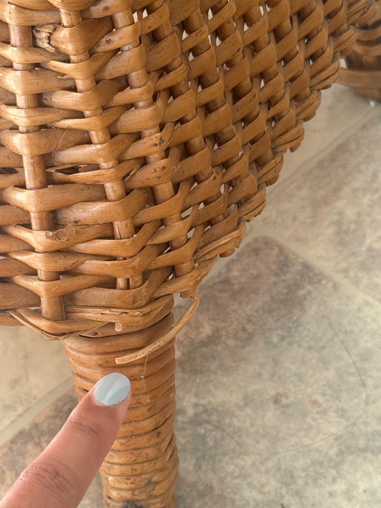 1960s Bamboo & Wicker Dry Bar – In the Style of Tito Agnoli