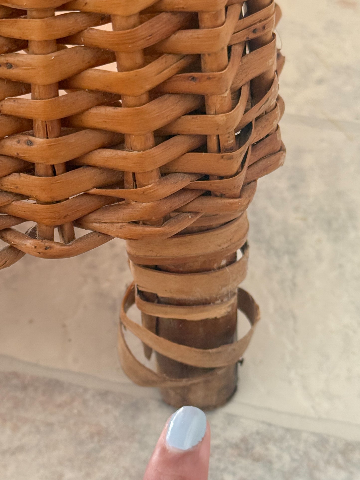 1960s Bamboo & Wicker Dry Bar – In the Style of Tito Agnoli