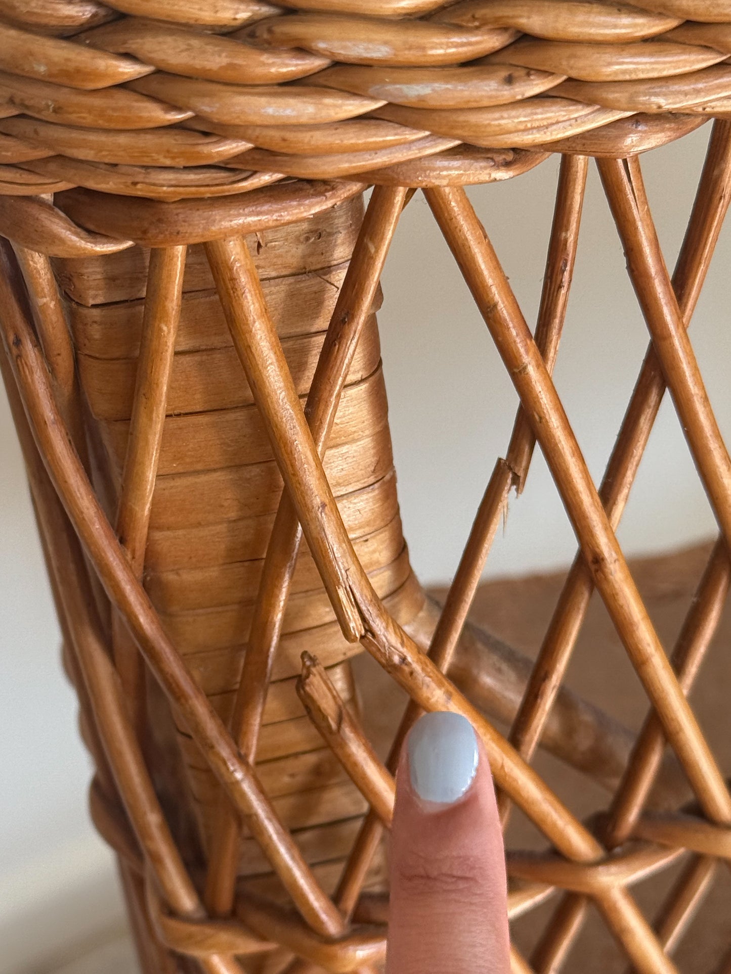 1960s Bamboo & Wicker Dry Bar – In the Style of Tito Agnoli