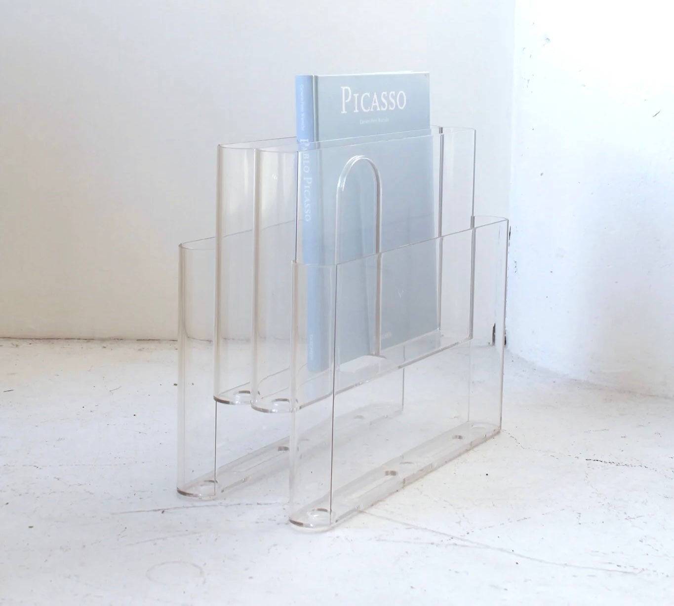 Vintage Giotto Stoppino for Kartell Transparent Magazine Rack