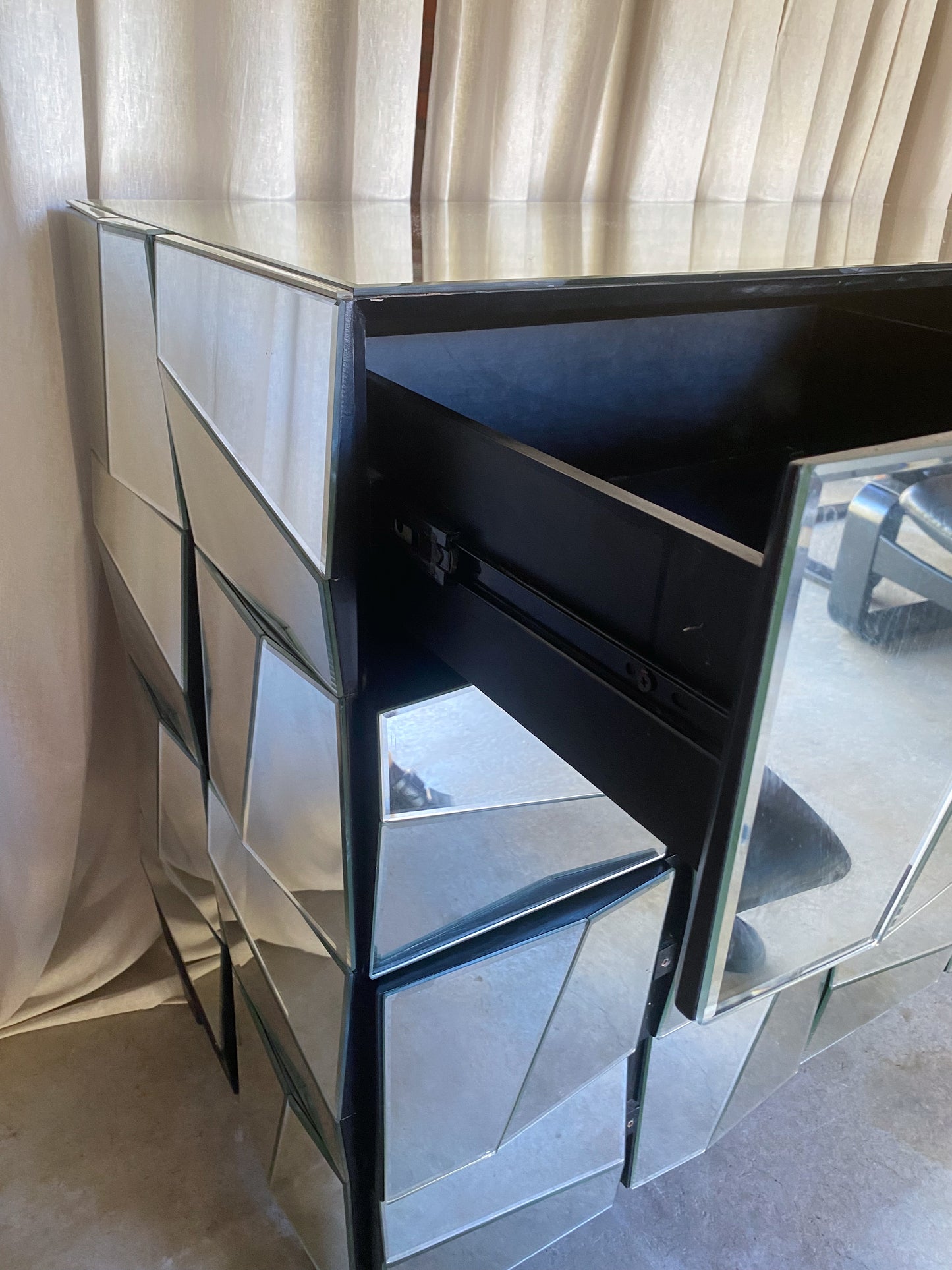 Facet Mirrored Drawers