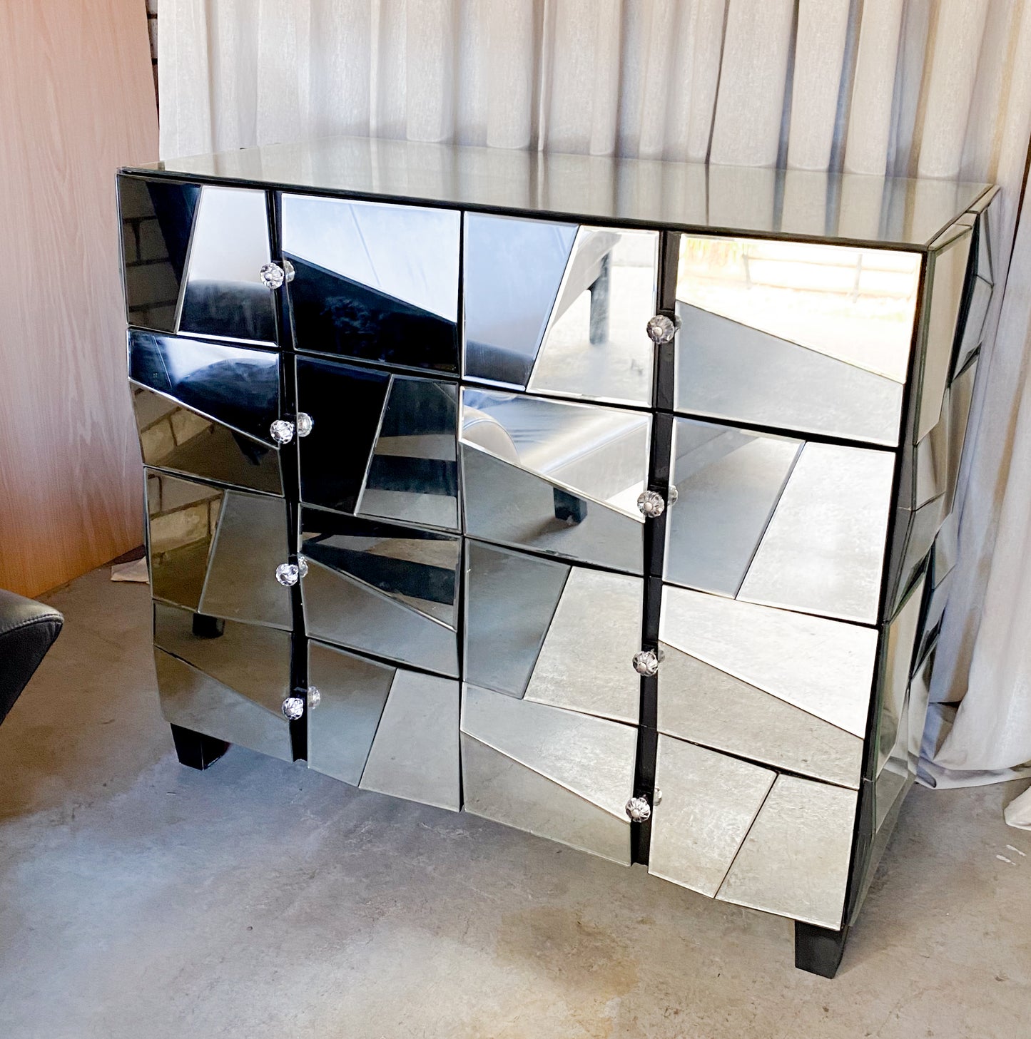 Facet Mirrored Drawers