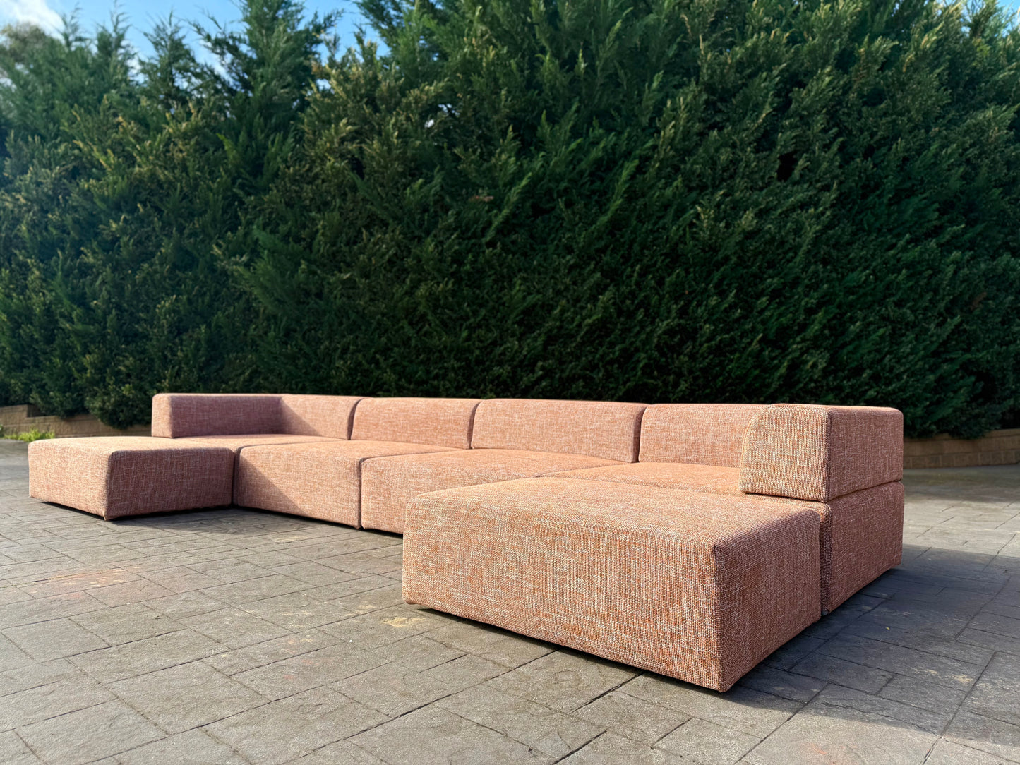 Large Terracotta Modular Sofa