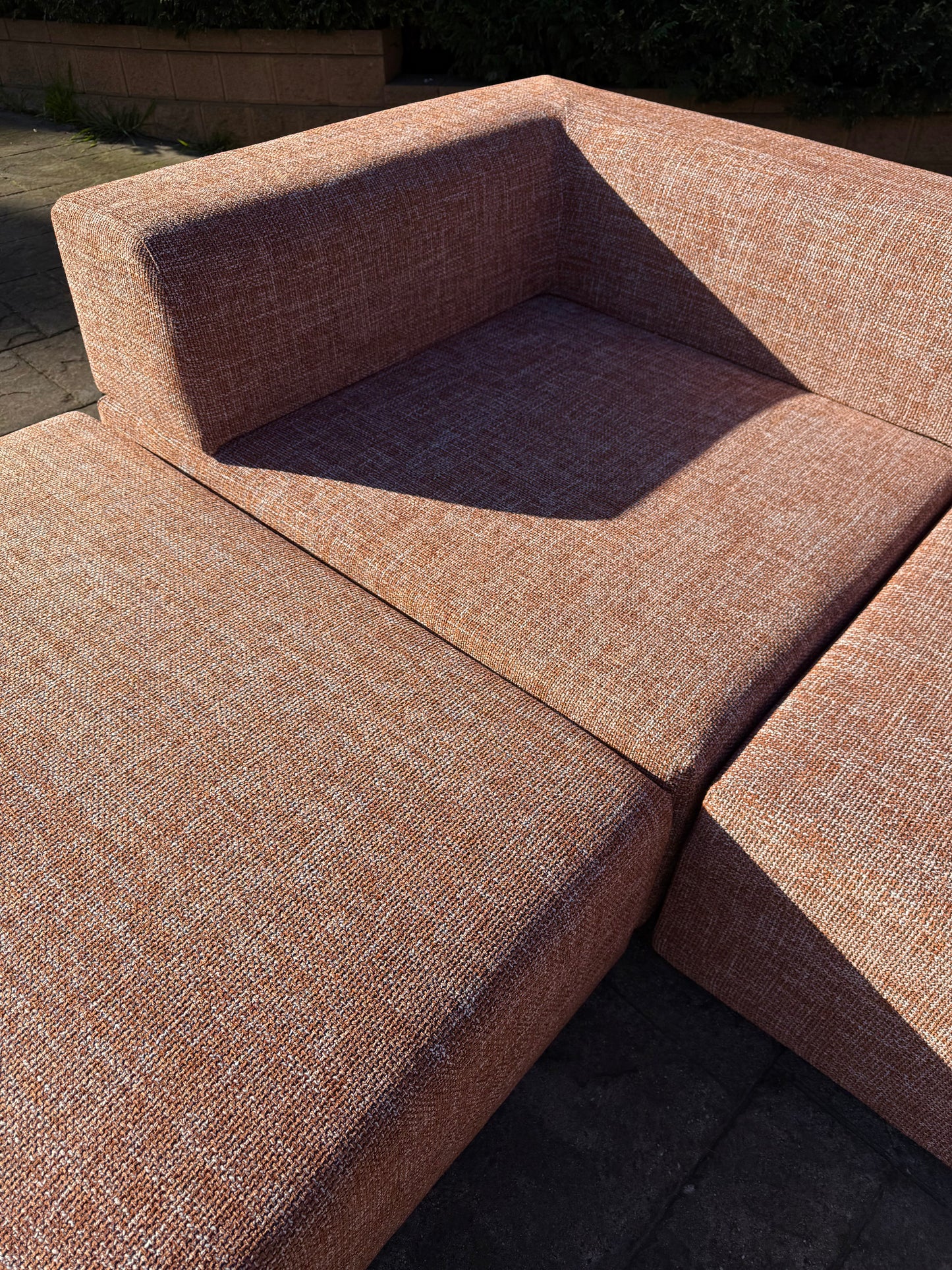 Large Terracotta Modular Sofa