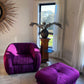 Purple Velvet  Flerbelle Armchairs and Ottomans
