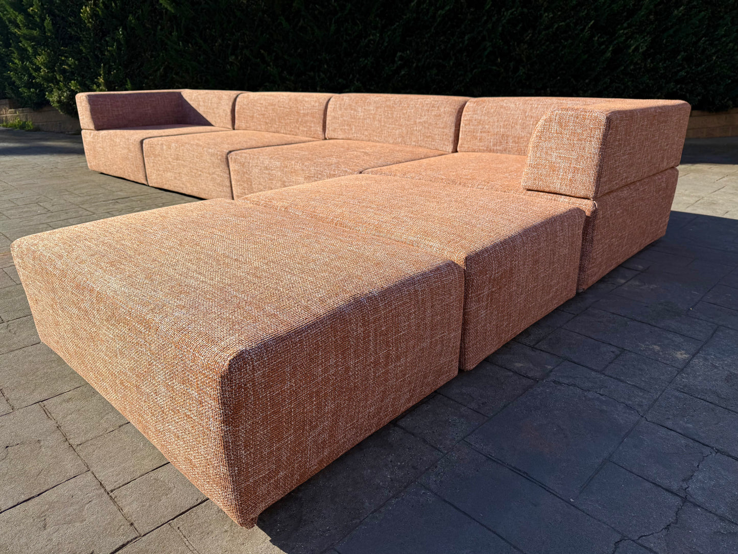 Large Terracotta Modular Sofa