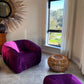 Purple Velvet  Flerbelle Armchairs and Ottomans