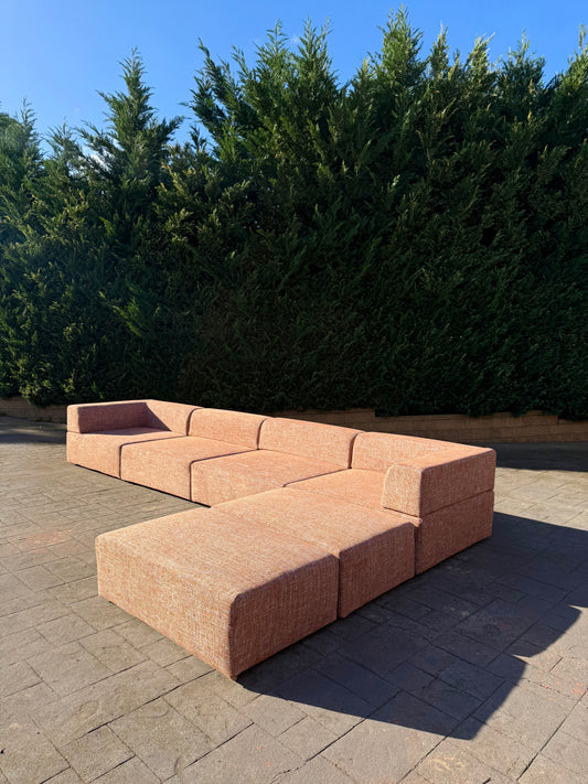 Large Terracotta Modular Sofa