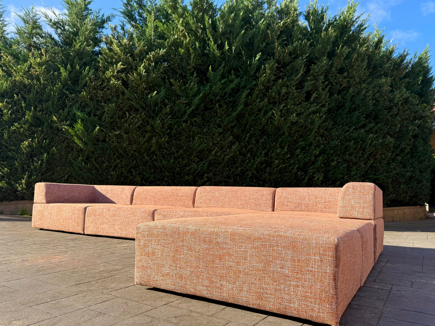 Large Terracotta Modular Sofa