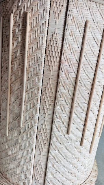 Mid Century French Bleached Rattan Table