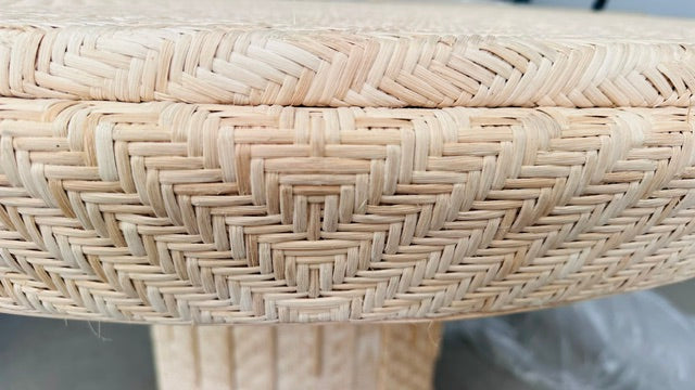 Mid Century French Bleached Rattan Table