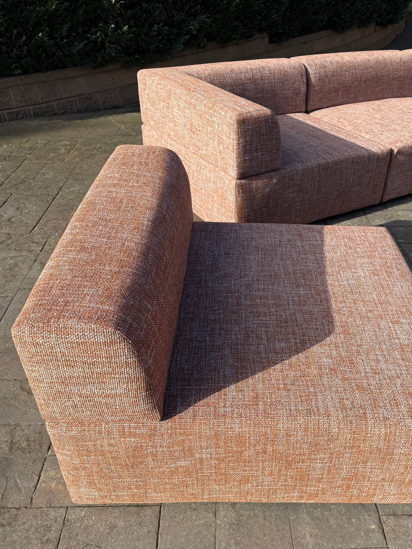 Large Terracotta Modular Sofa
