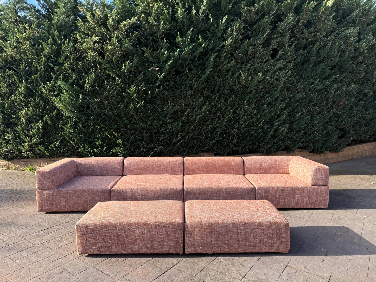 Large Terracotta Modular Sofa