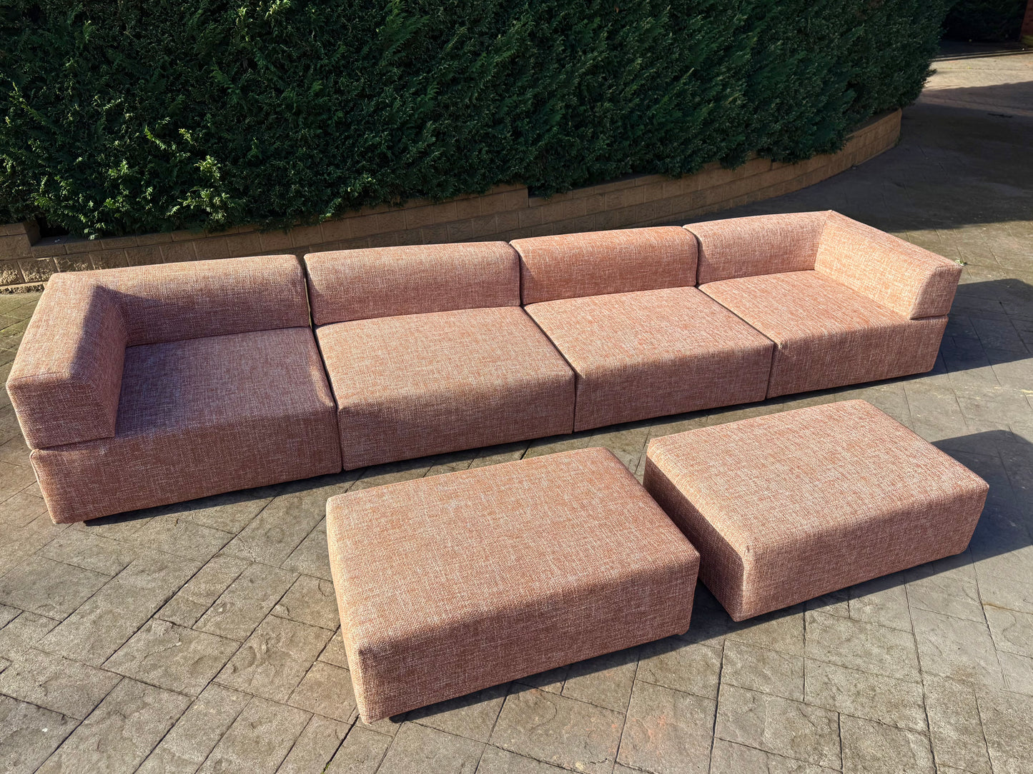 Large Terracotta Modular Sofa