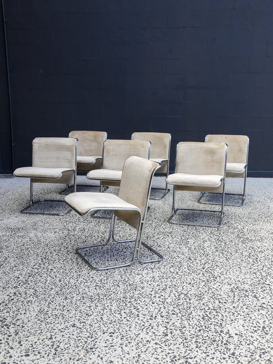 Set of Seven Calla Dining Chairs by Antonio Ari Colombo for Arflex 1970s
