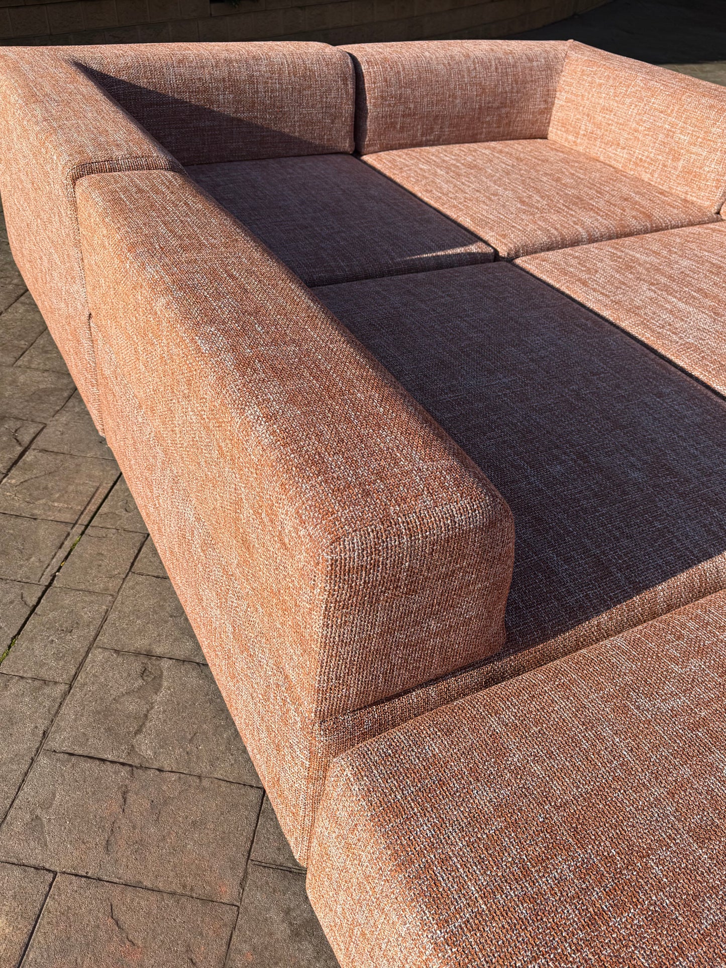 Large Terracotta Modular Sofa