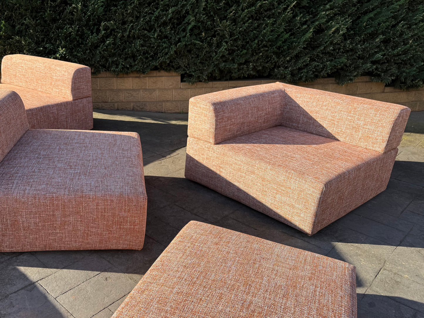 Large Terracotta Modular Sofa