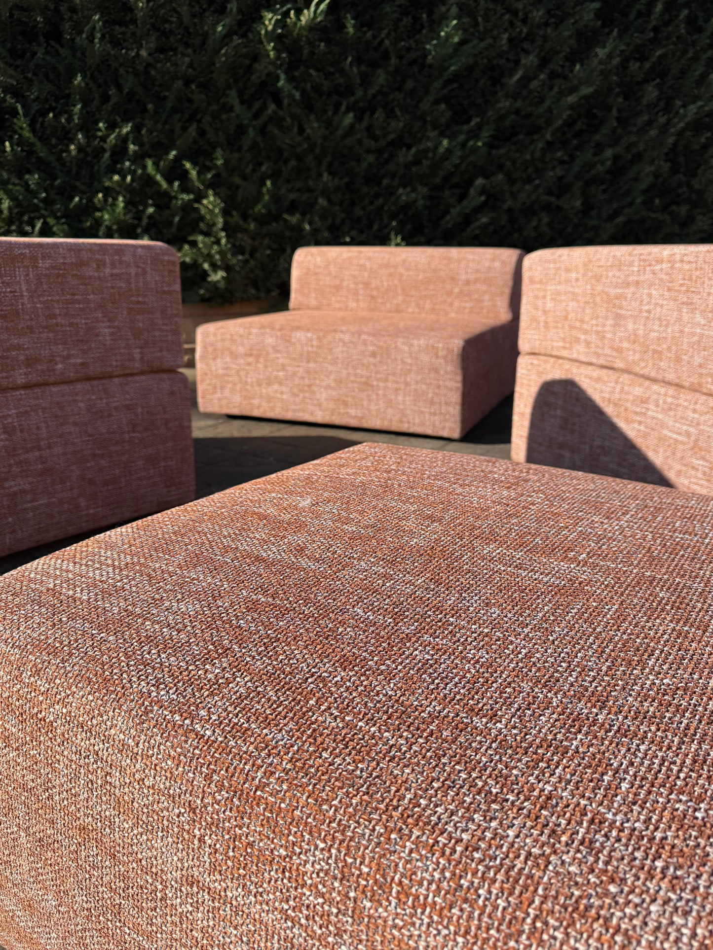 Large Terracotta Modular Sofa