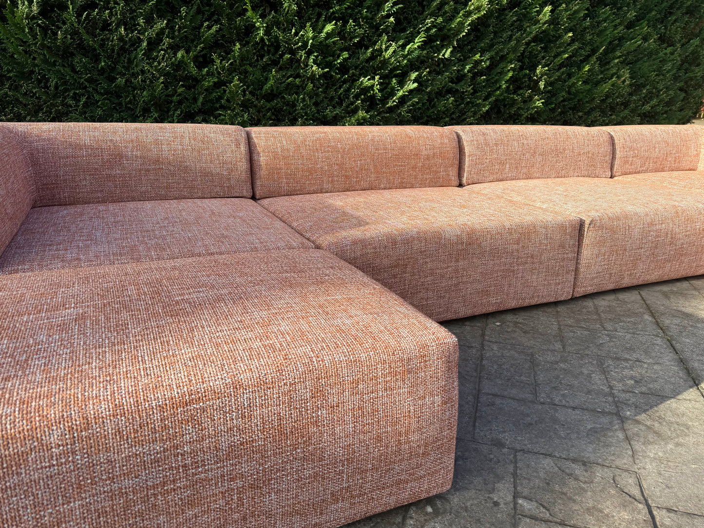 Large Terracotta Modular Sofa