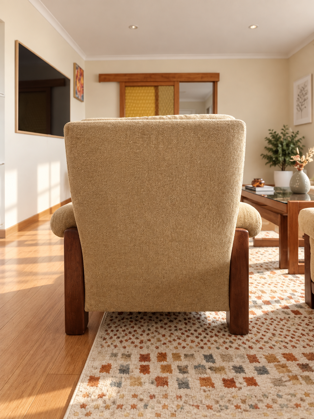 Vintage Caramel Lounge Suite — 3 Seater + Pair of Armchairs
