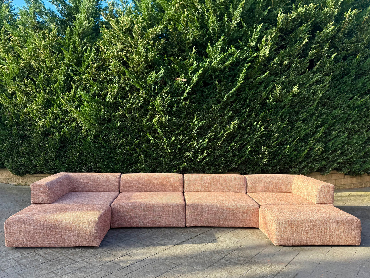 Large Terracotta Modular Sofa